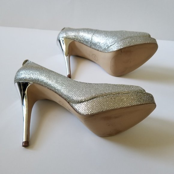 Michael Kors York Platform Silver Glitter Pumps, Heels  (size 8) - Picture 8 of 10